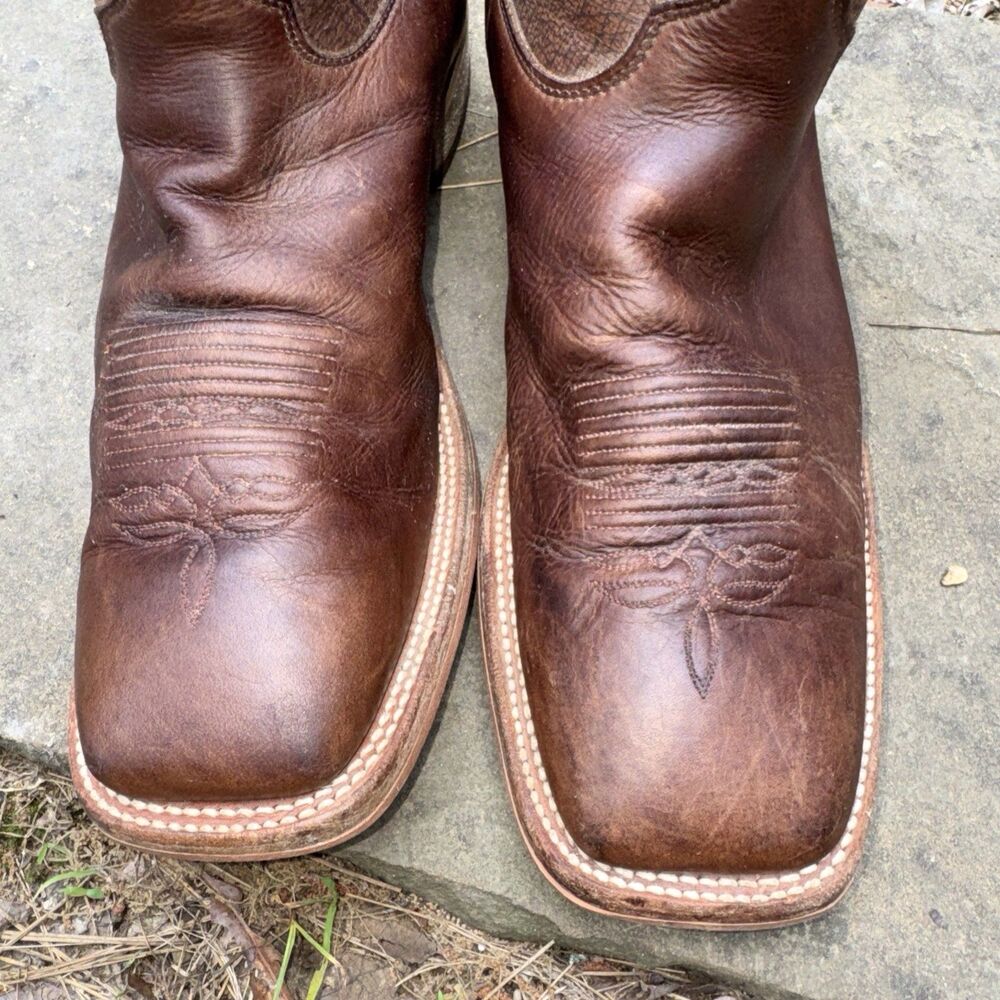 Justin Men's Bent Rail BR773 13D western Cowboy Boot grizzly brown full grain - Picture 3 of 11